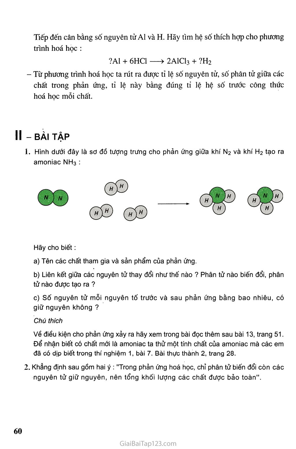 SGK Hóa Học 8 - Bài 17: Bài luyện tập 3