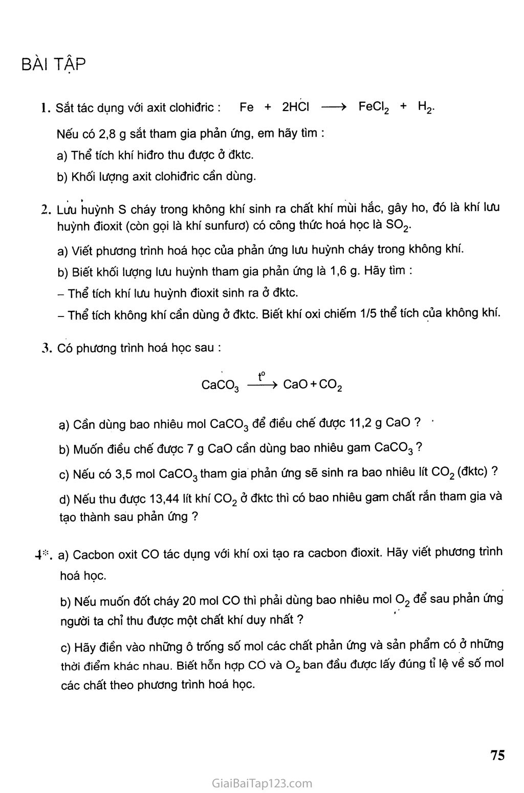Bài 22: Tính theo phương trình hóa học trang 4