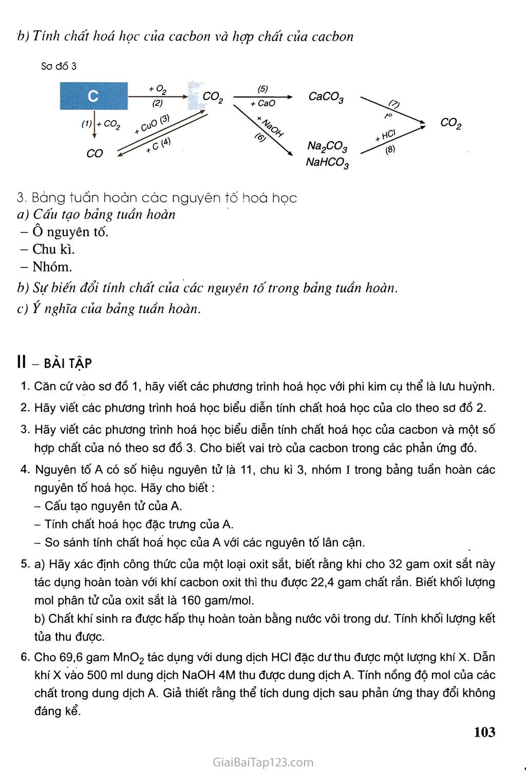 Bài 32: Luyện tập chương 3: Phi kim - Sơ lược về bảng tuần hoàn các nguyên tố hóa học trang 2