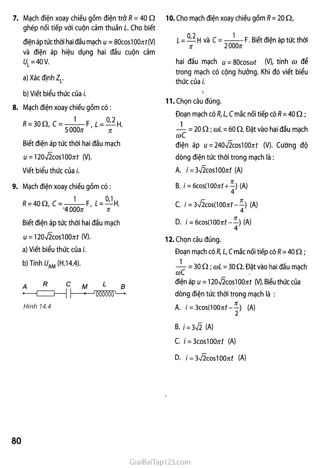 Bài 14. Mạch có R, L, C mắc nối tiếp trang 6