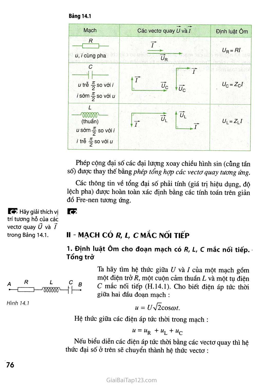 Bài 14. Mạch có R, L, C mắc nối tiếp trang 2