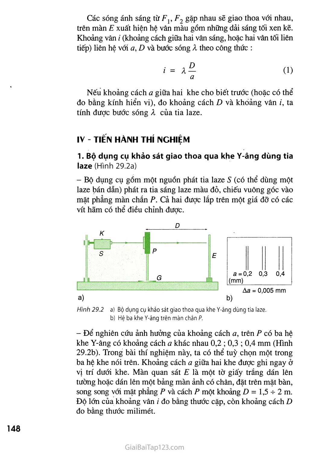 Bài 29. Thực hành: Đo bước sóng ánh sáng bằng phương pháp giao thoa trang 2