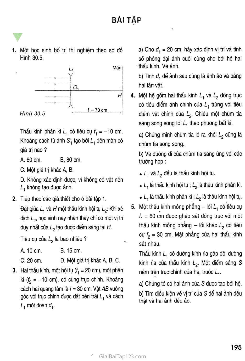 Bài 30. Giải bài toán về hệ thấu kính trang 5