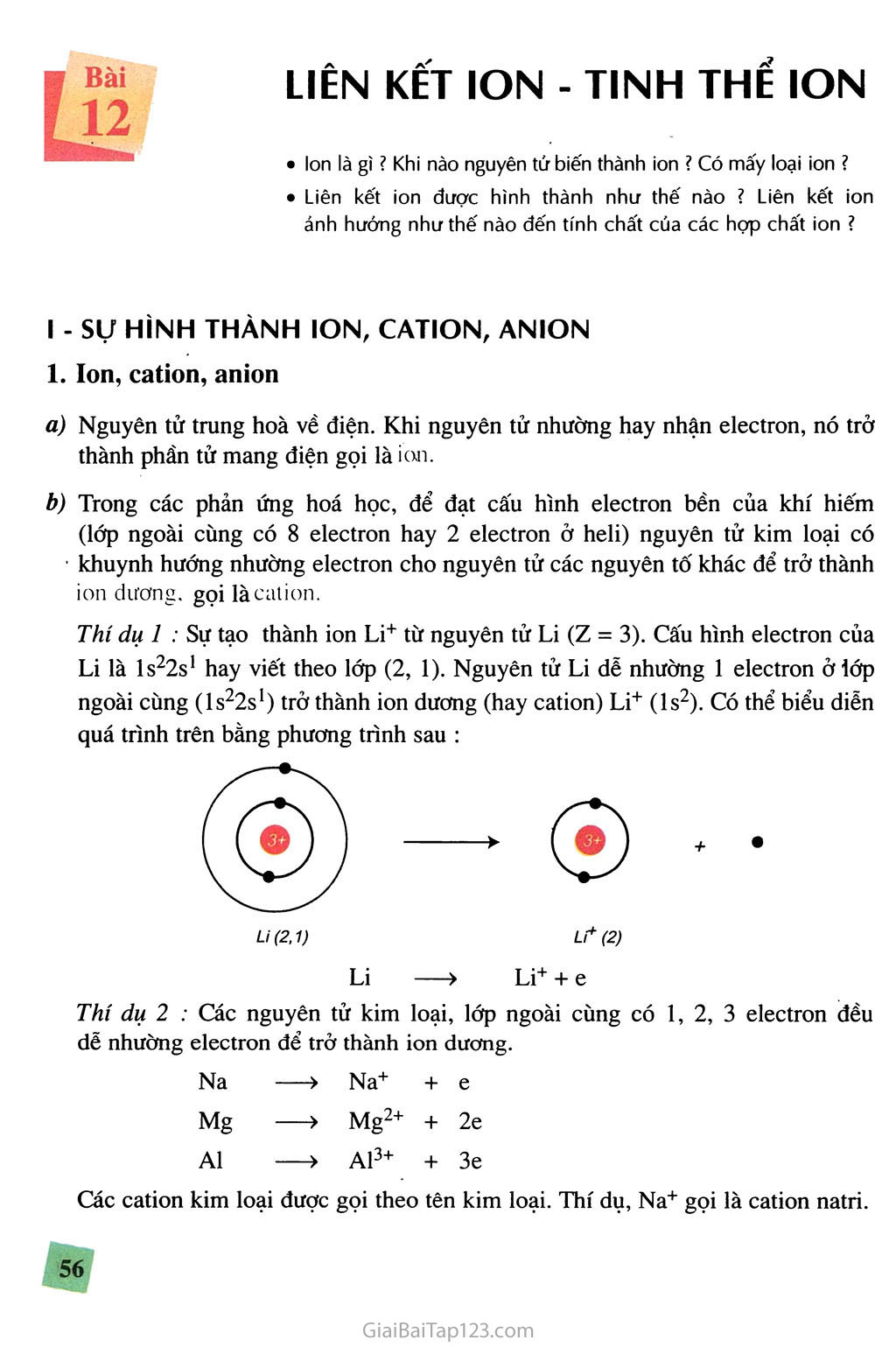 Bài 12.  Liên kết ion - Tinh thể ion trang 2