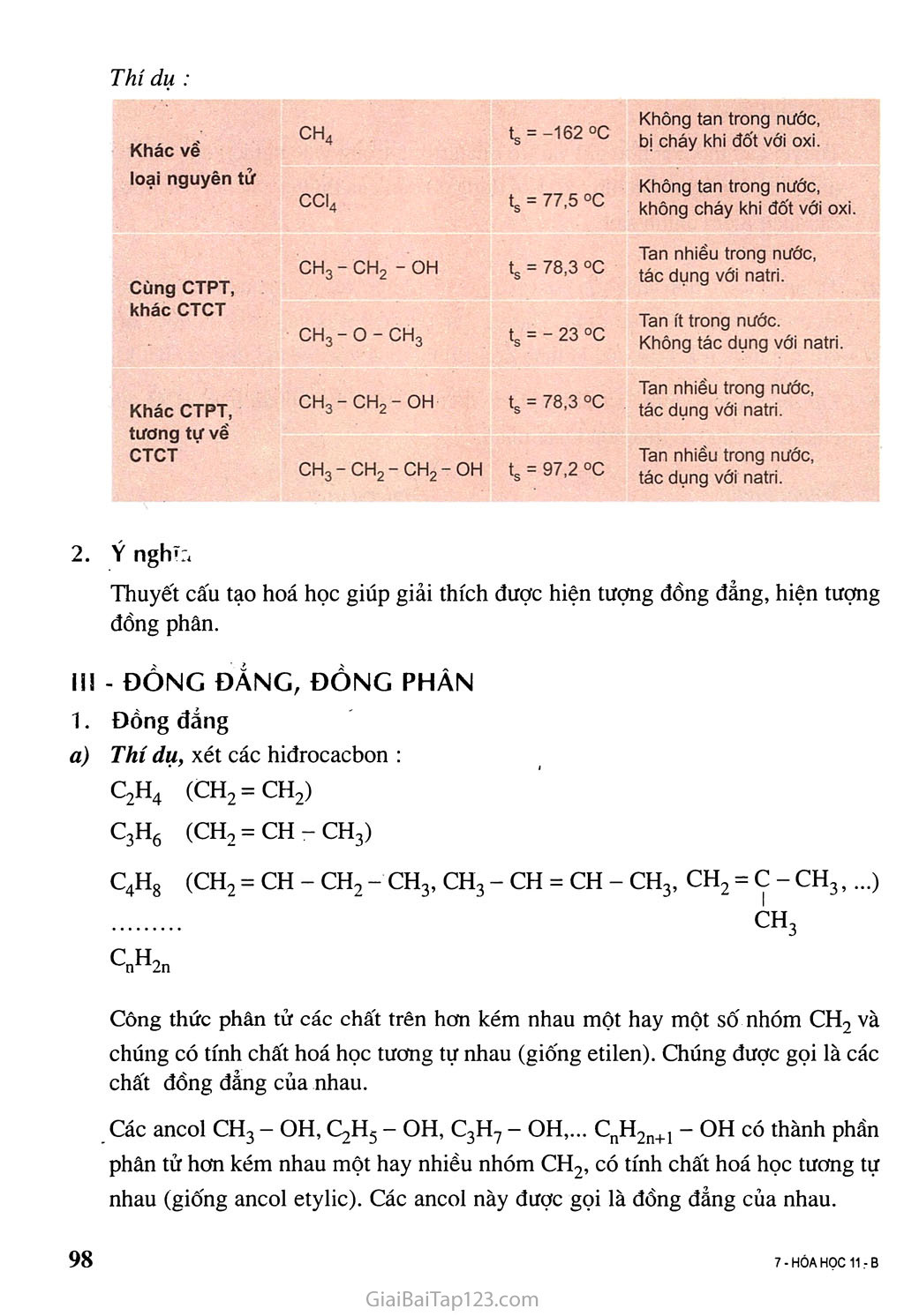 Bài 22: Cấu trúc phân tử hợp chất hữu cơ trang 3