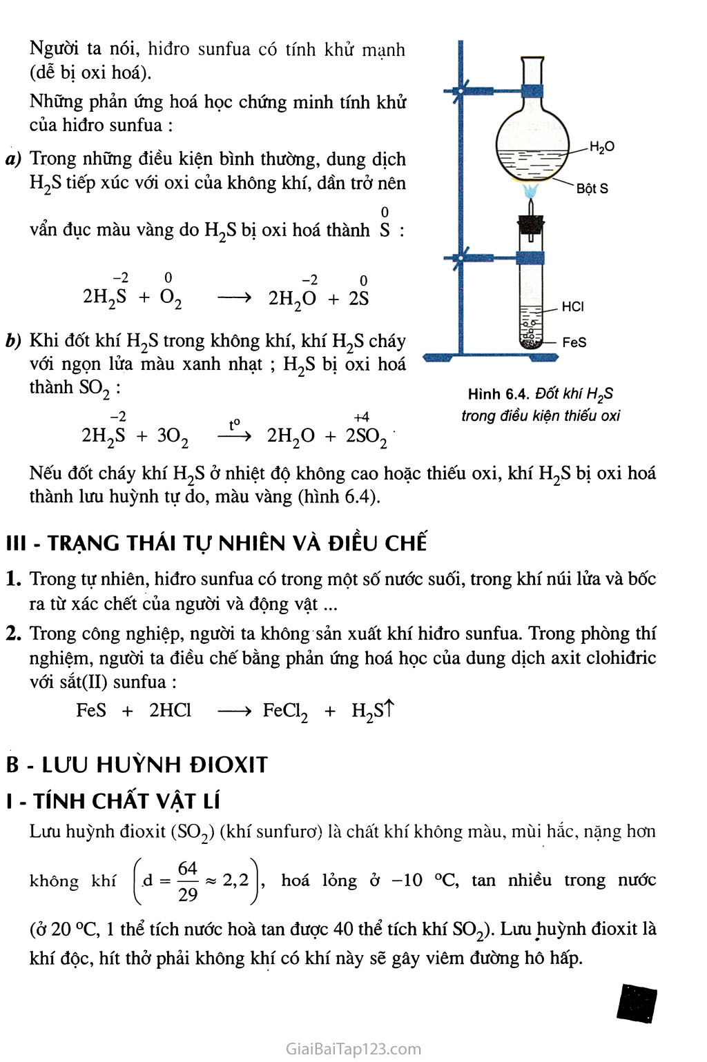 Bài 32. Hiđro sunfua - Lưu huỳnh đioxit - Lưu huỳnh trioxit trang 2