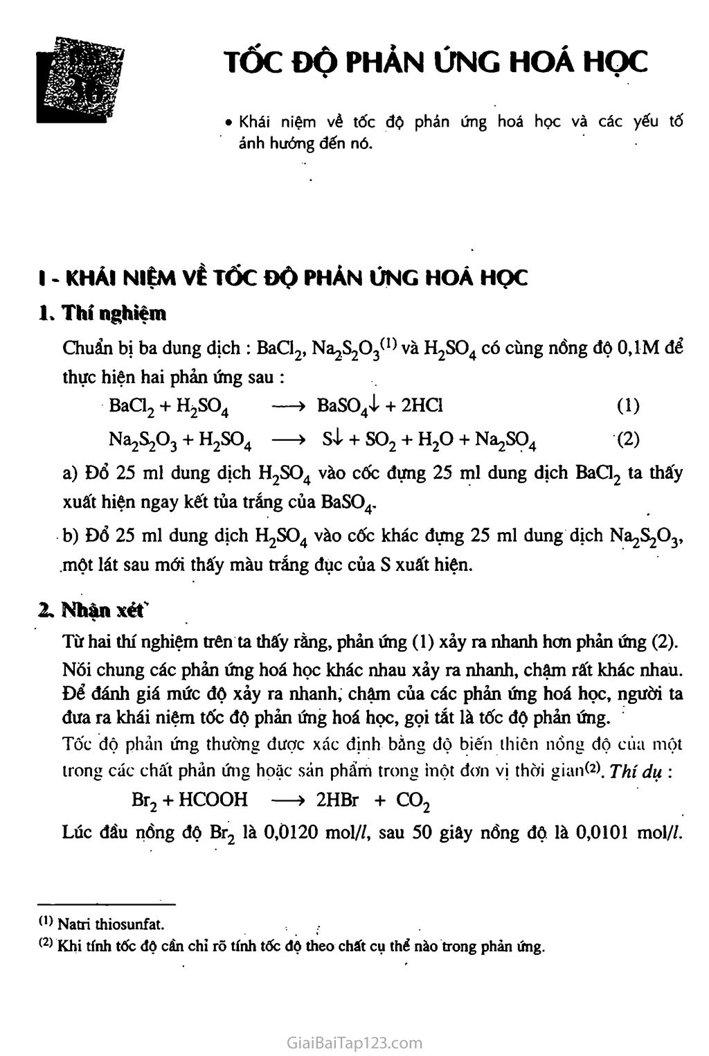 Bài 36. Tốc độ phản ứng hóa học trang 2
