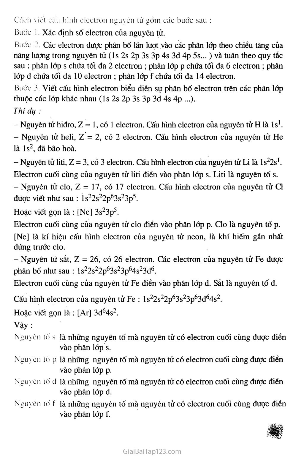 Bài 5. Cấu hình electron nguyên tử trang 2
