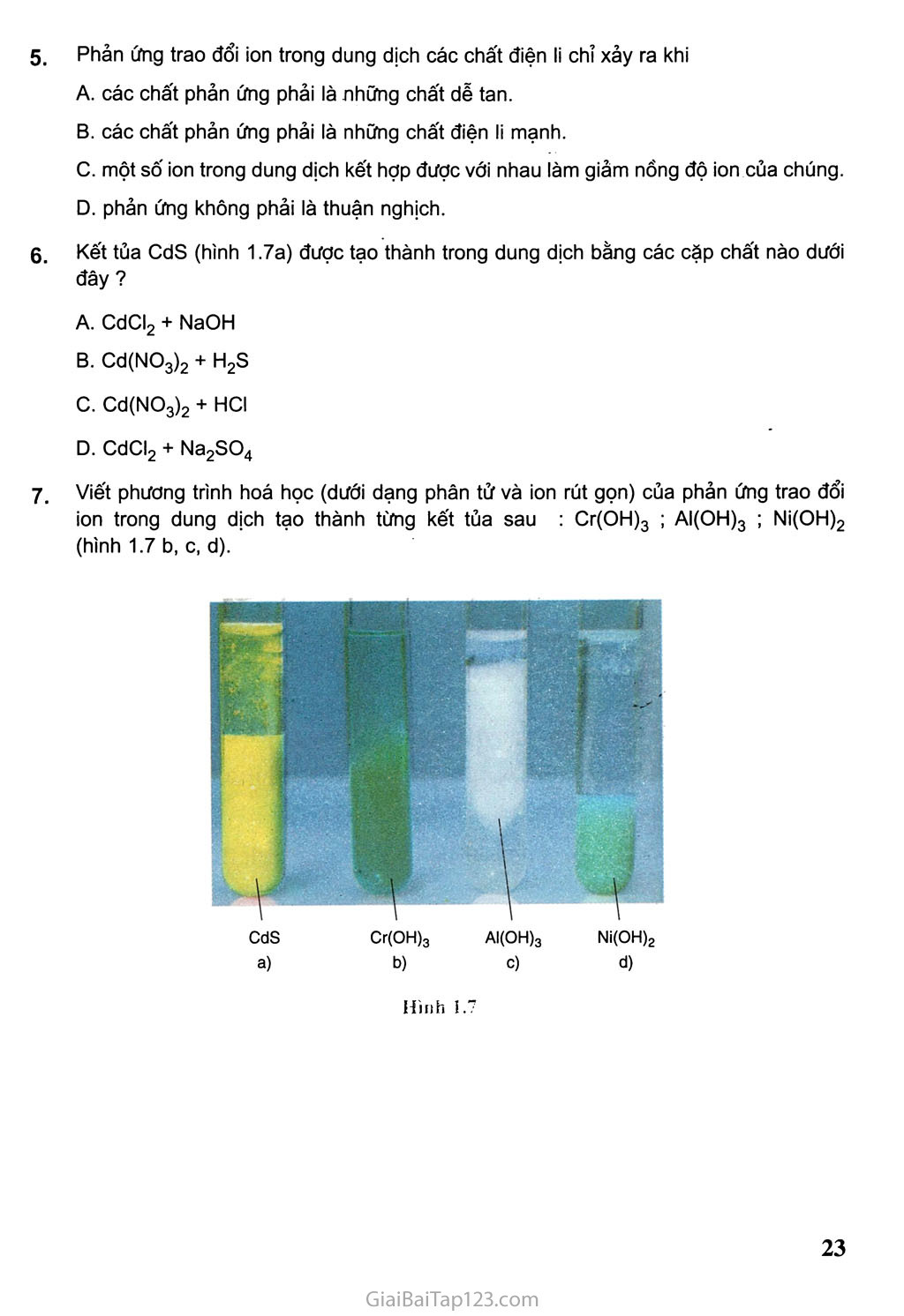 Bài 5: Luyện tập: Axit, bazơ và muối - Phản ứng trao đổi ion trong dung dịch các chất điện li trang 3