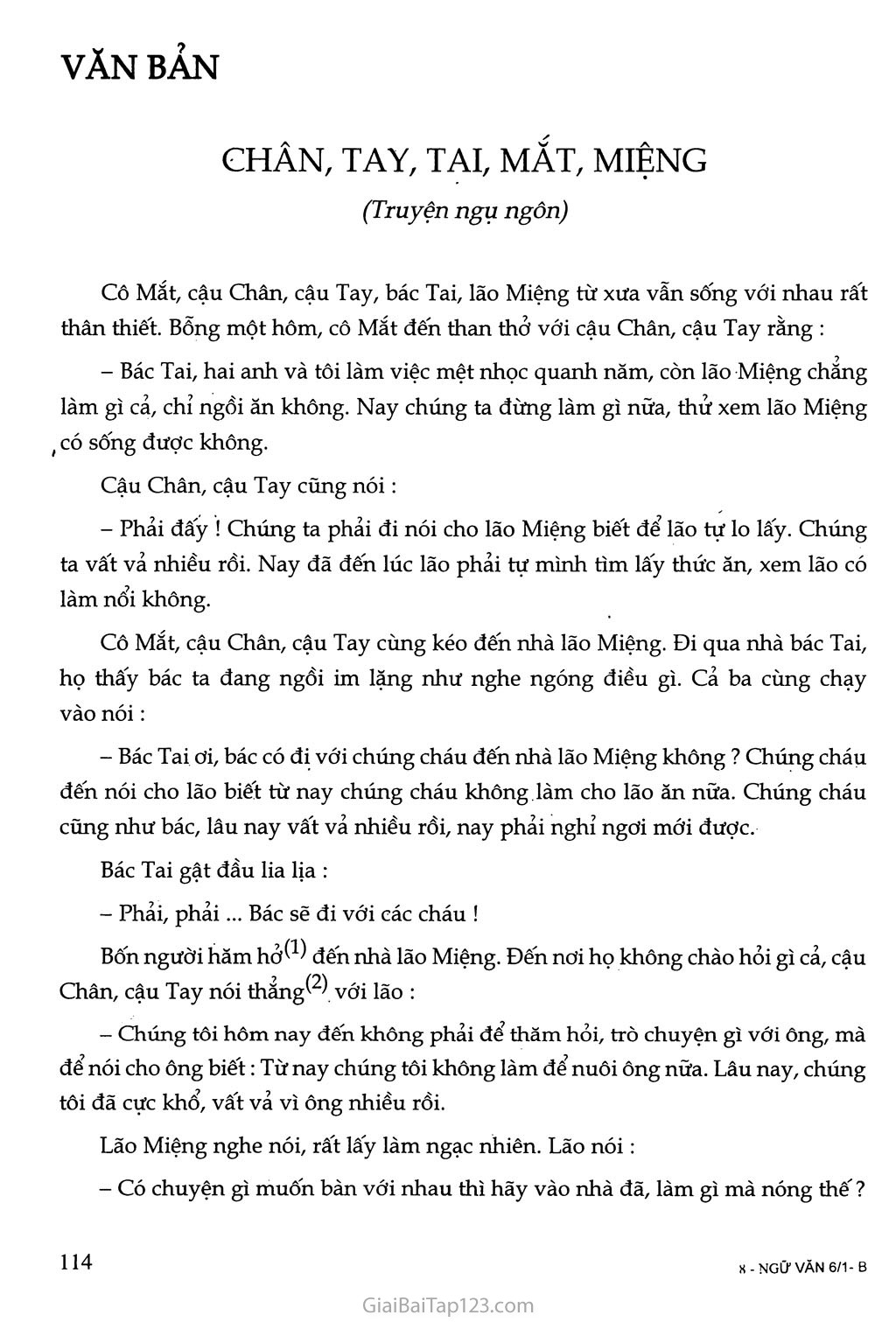 Chân, Tay, Tai, Mắt, Miệng trang 2