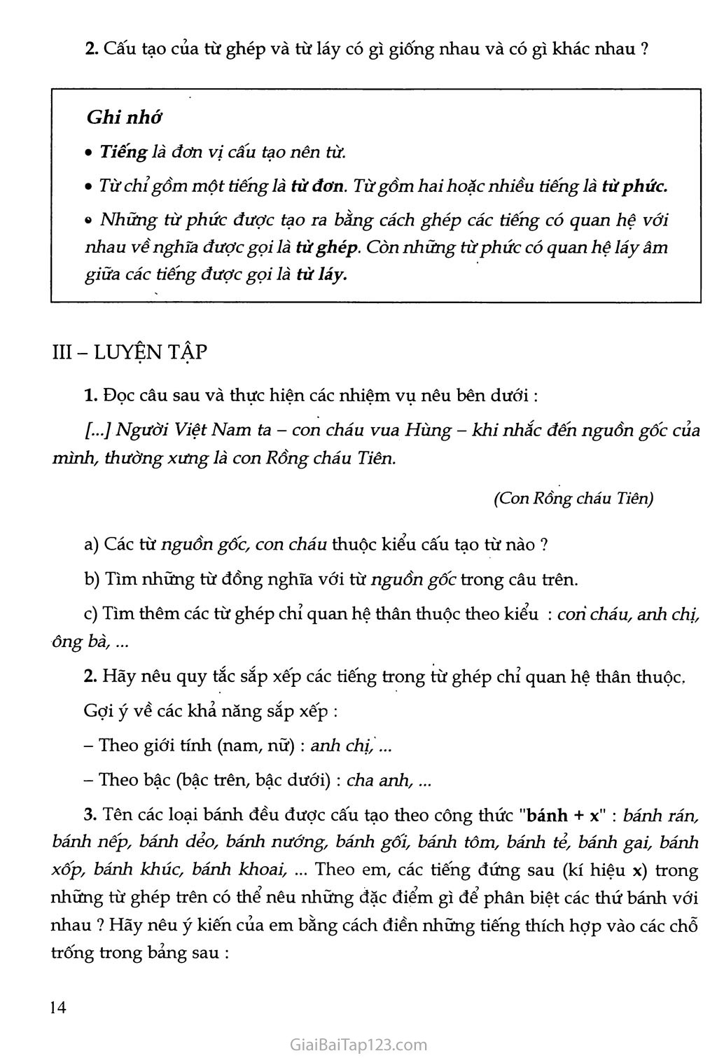 Từ và cấu tạo của từ tiếng Việt trang 2