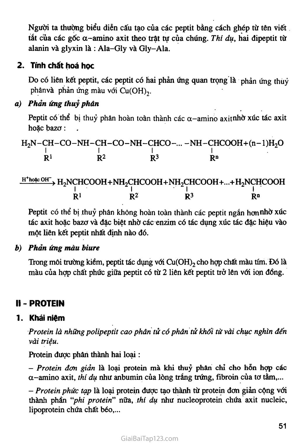 Bài 11: Peptit và protein trang 2