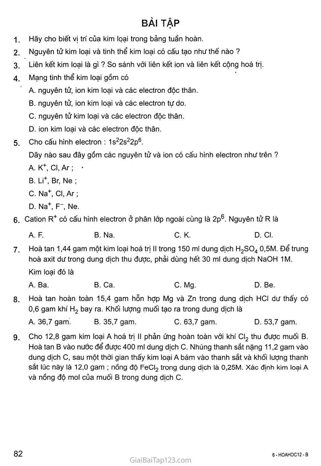 Bài 17: Vị trí của kim loại trong bảng tuần hoàn và cấu tạo của kim loại trang 4