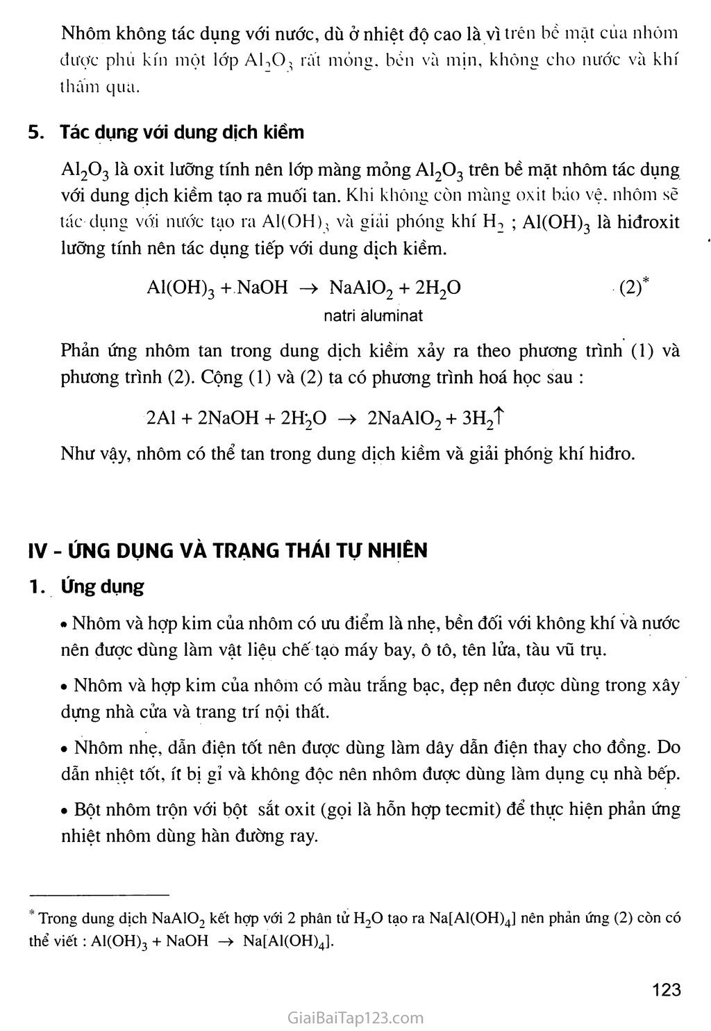Bài 27: Nhôm và hợp chất của nhôm trang 4 Bài 27: Nhôm và hợp chất của nhôm trang 4
