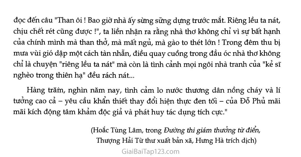 Bài ca nhà tranh bị gió thu phá (Mao ốc vị thu phong sở phá ca) trang 5