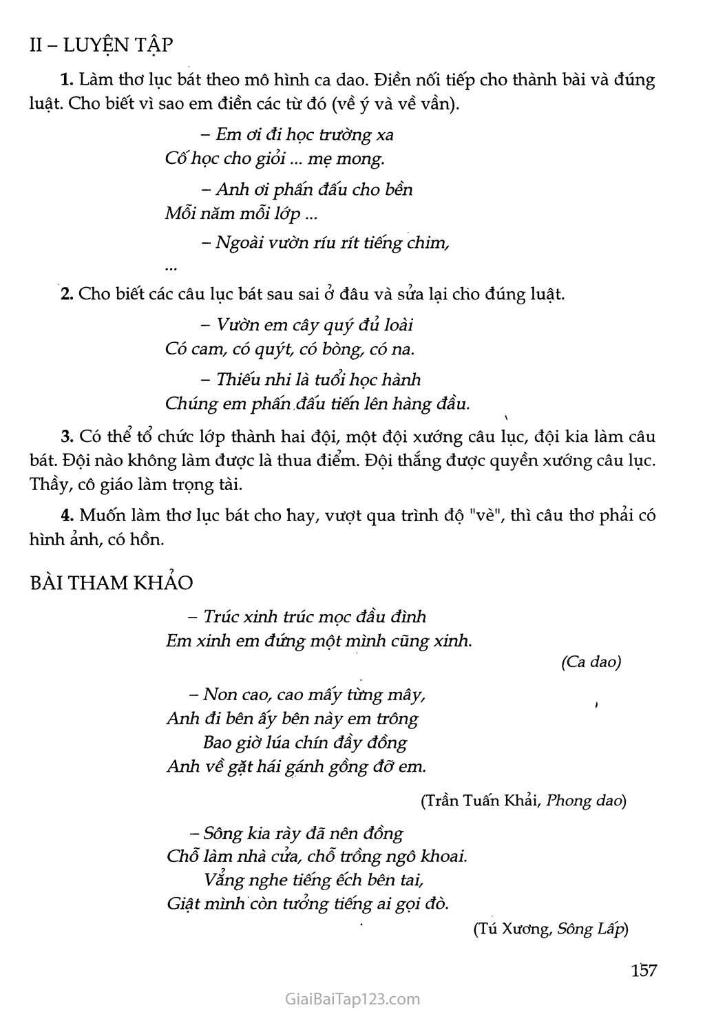SGK Ngữ Văn 7 - Làm thơ lục bát