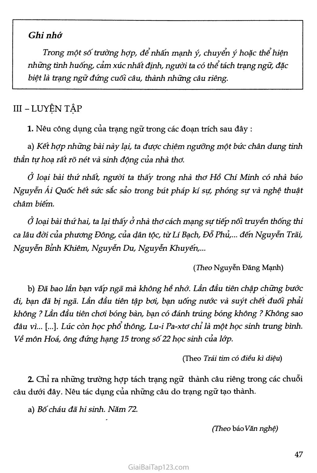 Thêm trạng ngữ cho câu (tỉếp theo) trang 3