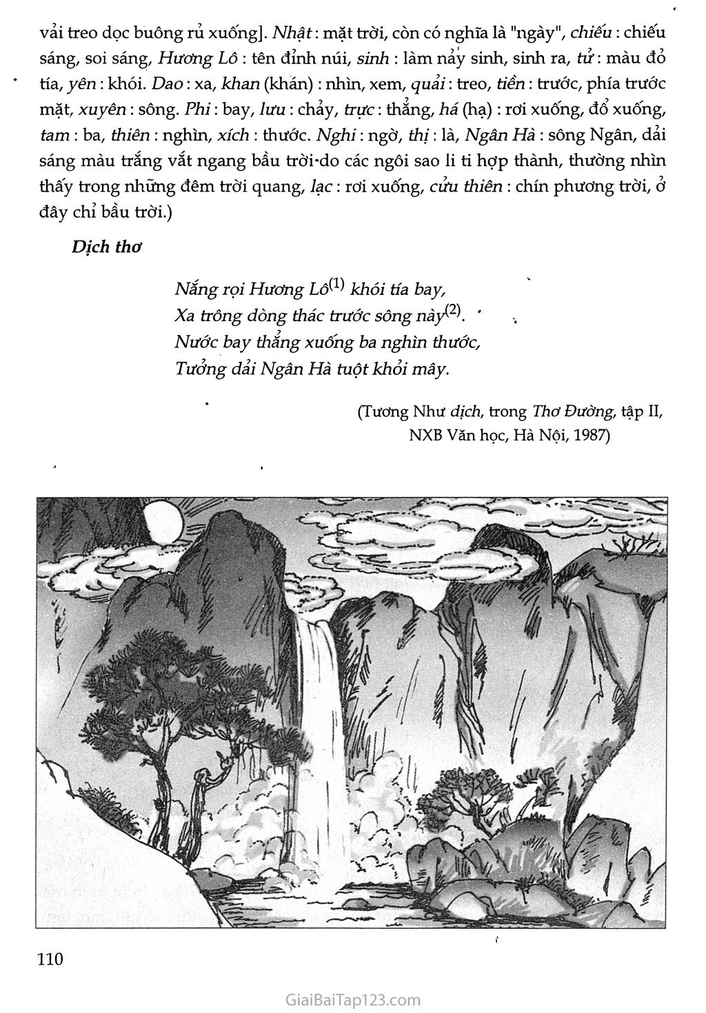 Xa ngắm thác núi Lu (Vọng Lư sơn bộc bố) trang 2
