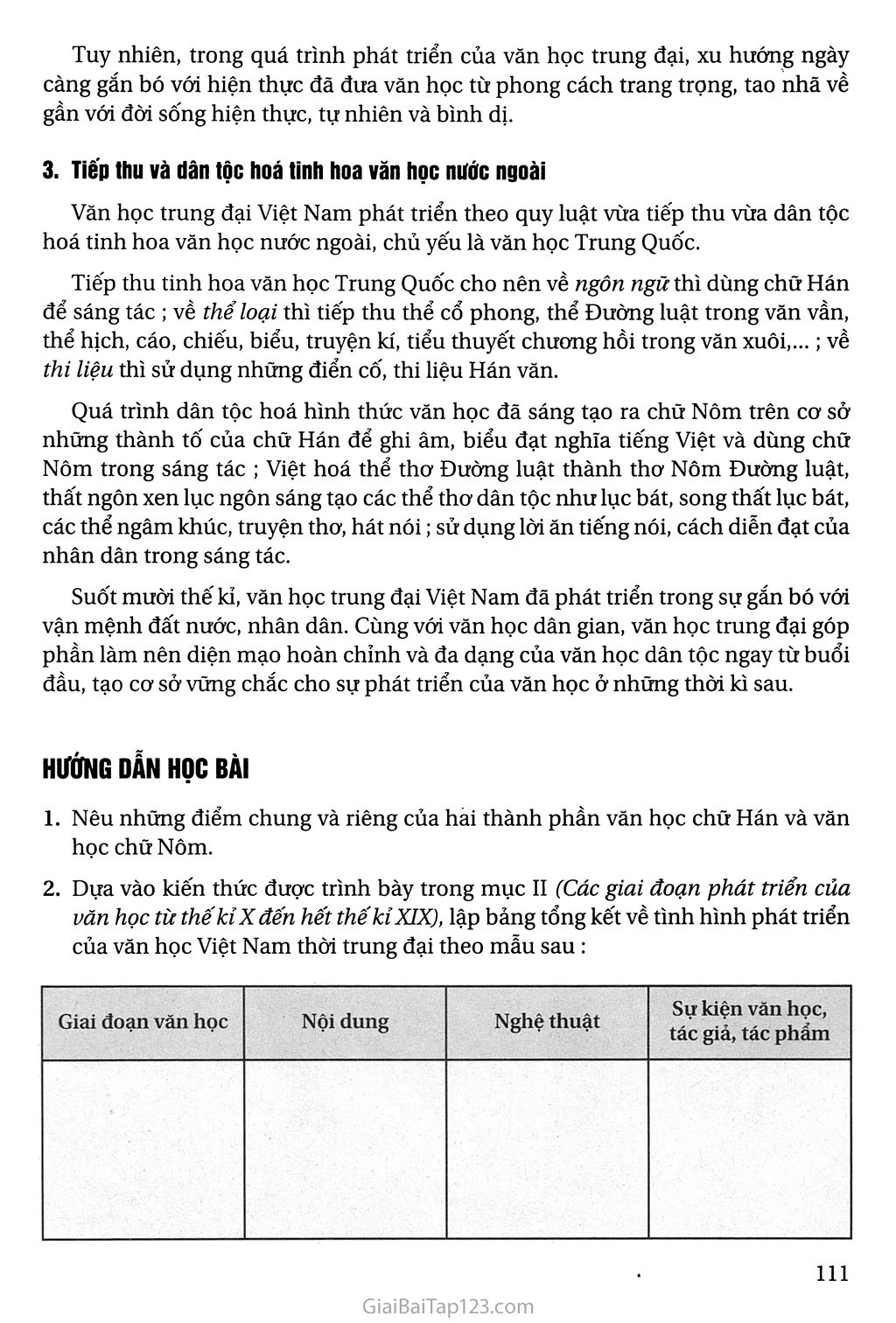 Khái quát văn học Việt Nam từ thế kỉ X đến hết thế kỉ XIX trang 8