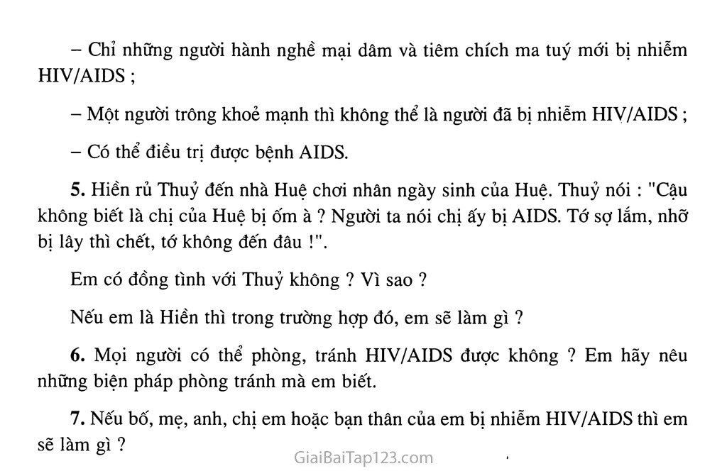 Bài 14: Phòng, chống nhiễm HIV / AIDS trang 4