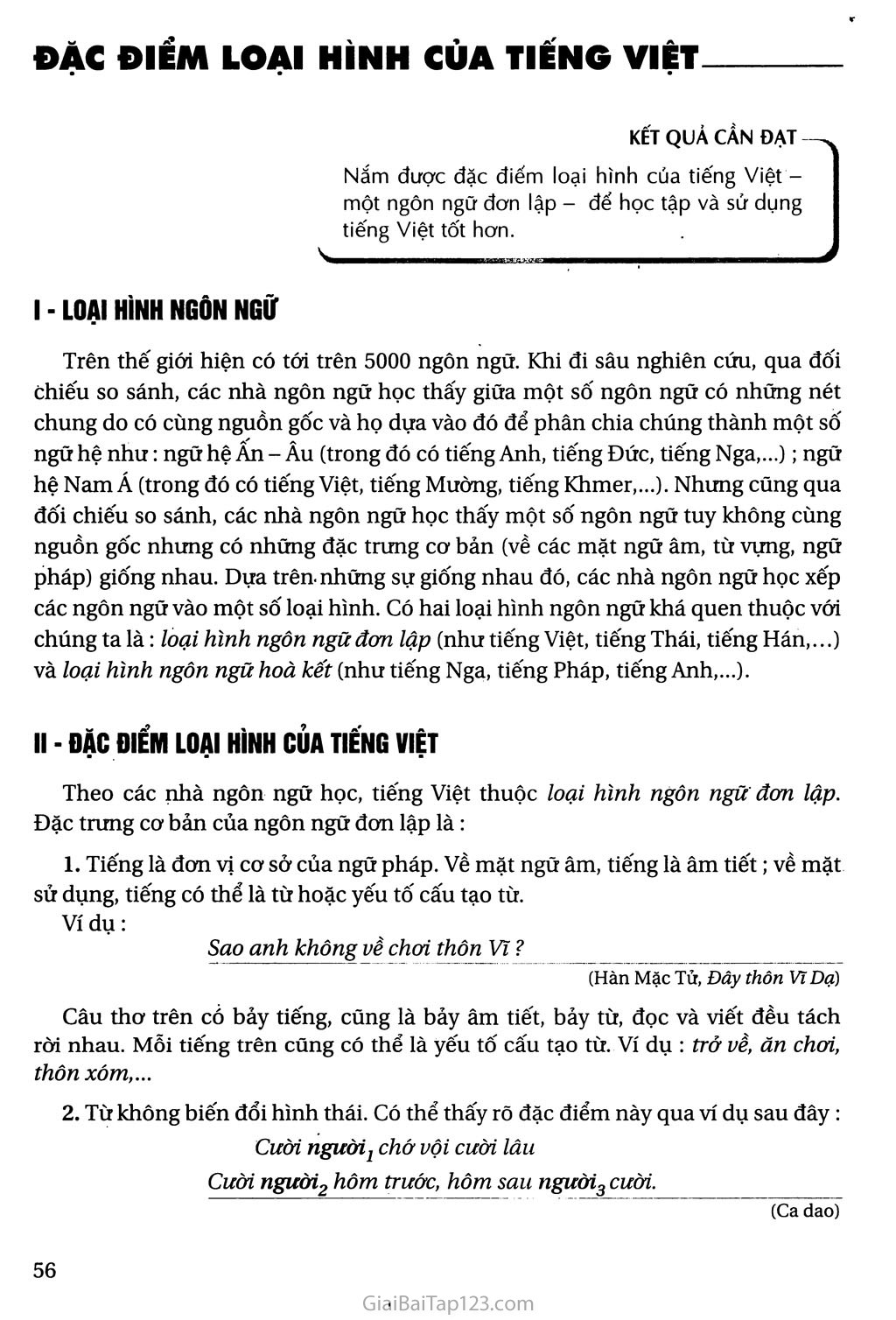 Đặc điểm loại hình của Tiếng Việt trang 1