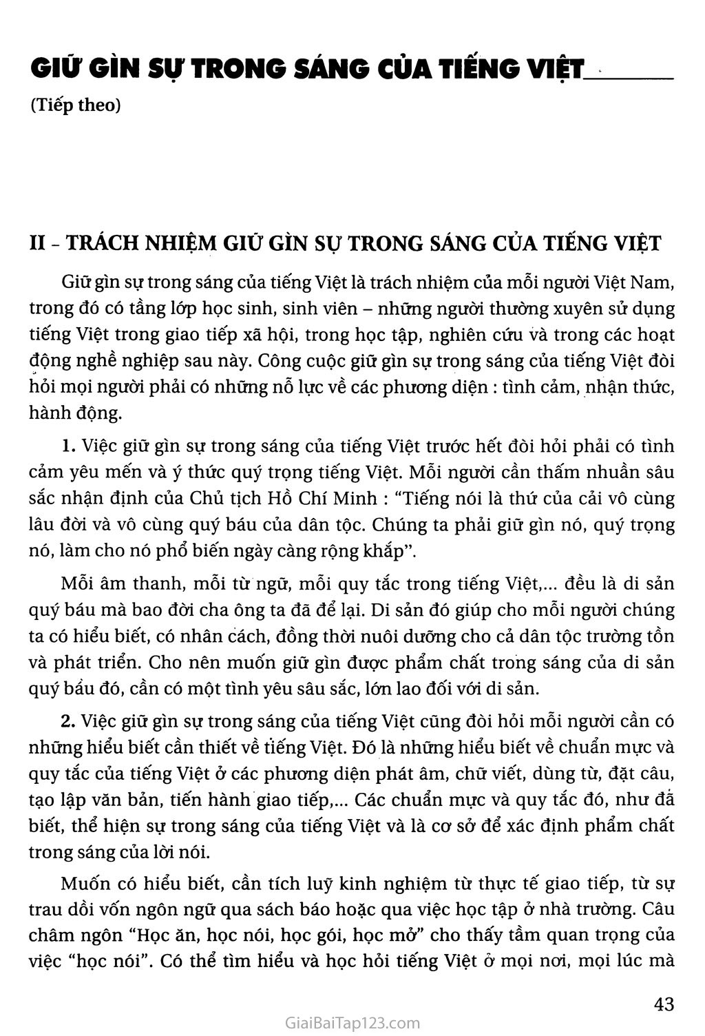 Giữ gìn sự trong sáng của Tiếng Việt (tiếp theo) trang 1