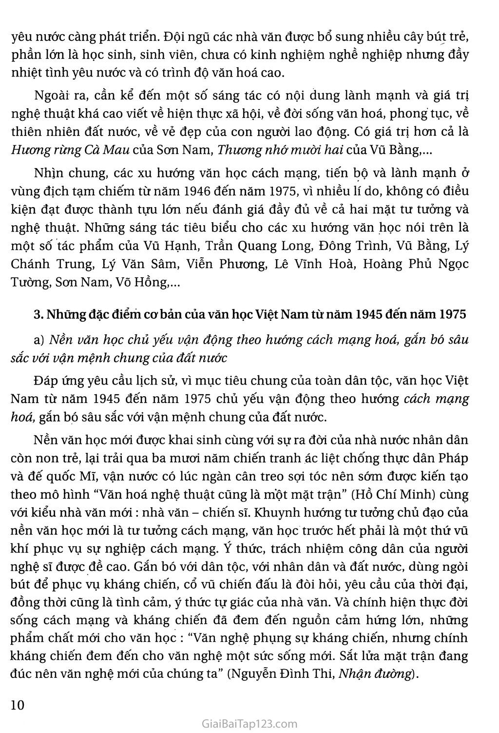 Khái quát văn học Việt Nam từ cách mạng tháng tám năm 1945 đến hết thế kỉ XX trang 8