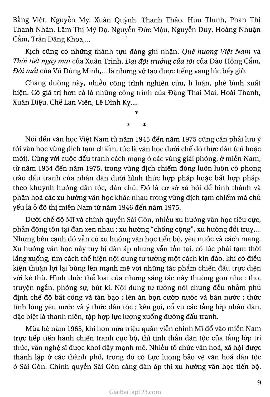 Khái quát văn học Việt Nam từ cách mạng tháng tám năm 1945 đến hết thế kỉ XX trang 7