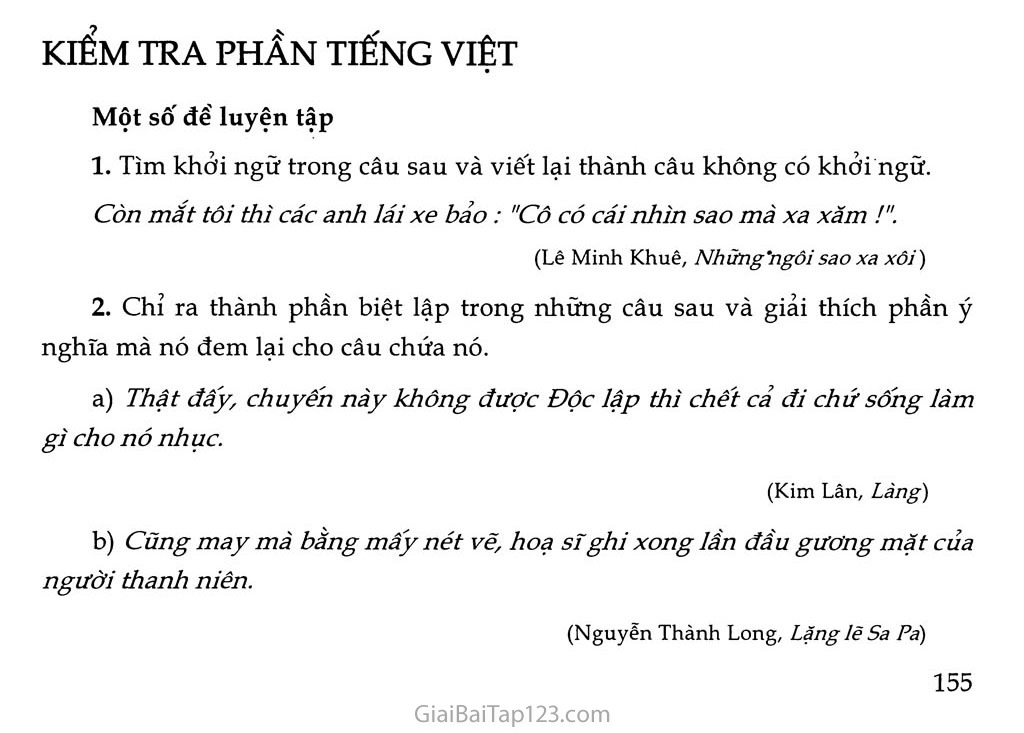 Kiểm tra phần Tiếng Việt trang 1