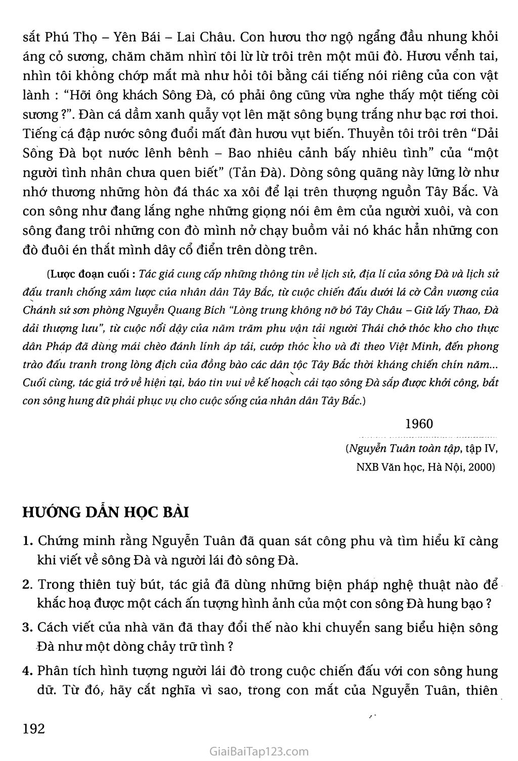 Người lái đò Sông Đà (trích) trang 8