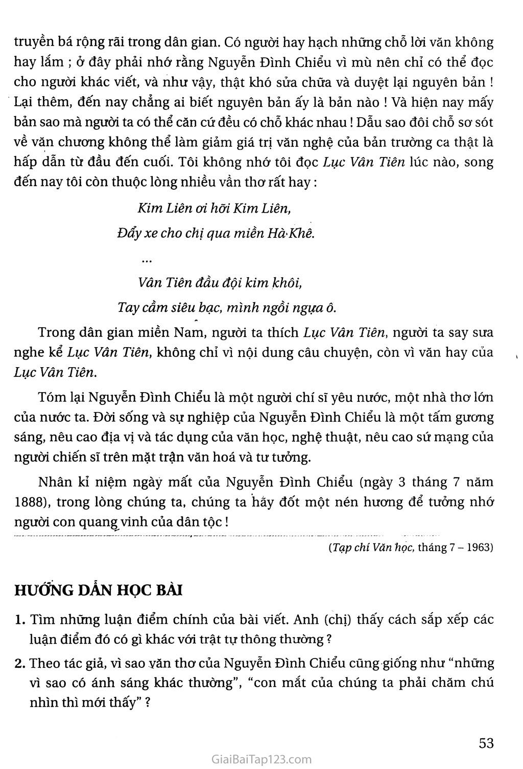 Nguyễn Đình Chiểu, ngôi sao sáng trong văn nghệ của dân tộc trang 7