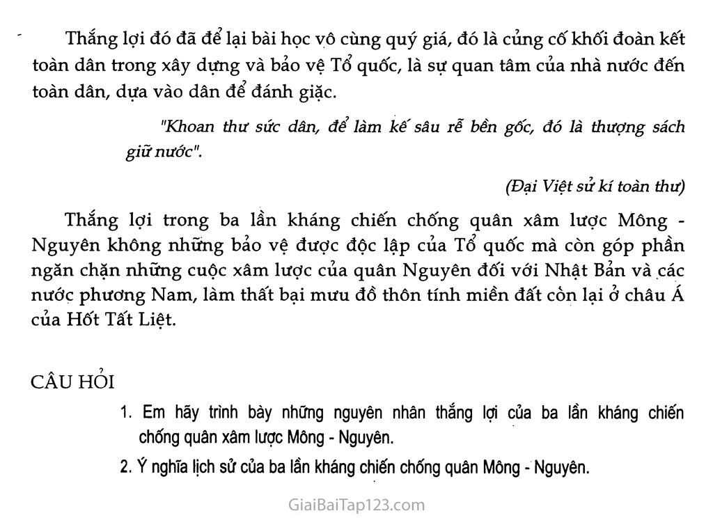 Bài 14 - Ba lần kháng chiến chống quân xâm lược Mông - Nguyên (thế kỉ XIII) trang 14