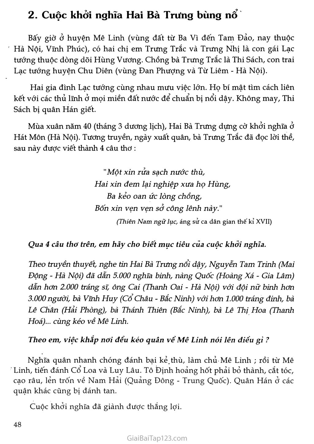 Bài 17 - Cuộc khởi nghĩa Hai Bà Trưng (năm 40) (1 tiết) trang 2