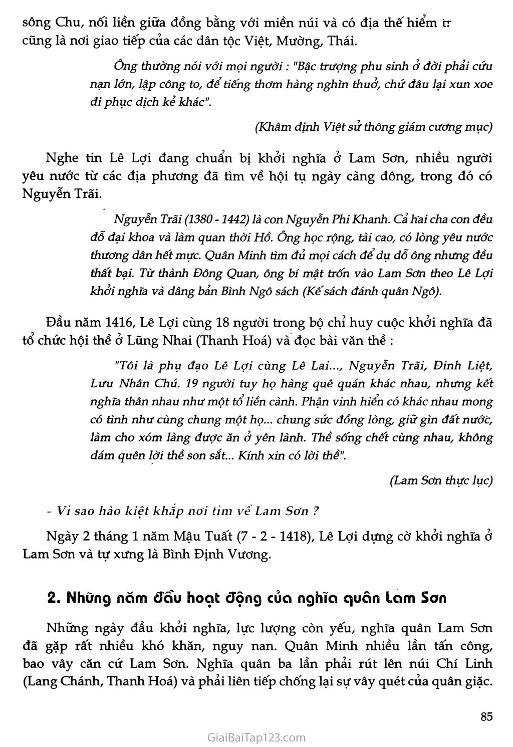 Bài 19 - Cuộc khởi nghĩa Lam Sơn (1418 - 1427) trang 2