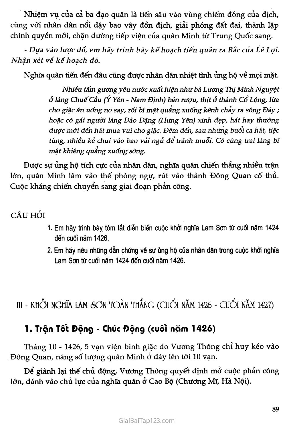 Bài 19 - Cuộc khởi nghĩa Lam Sơn (1418 - 1427) trang 6