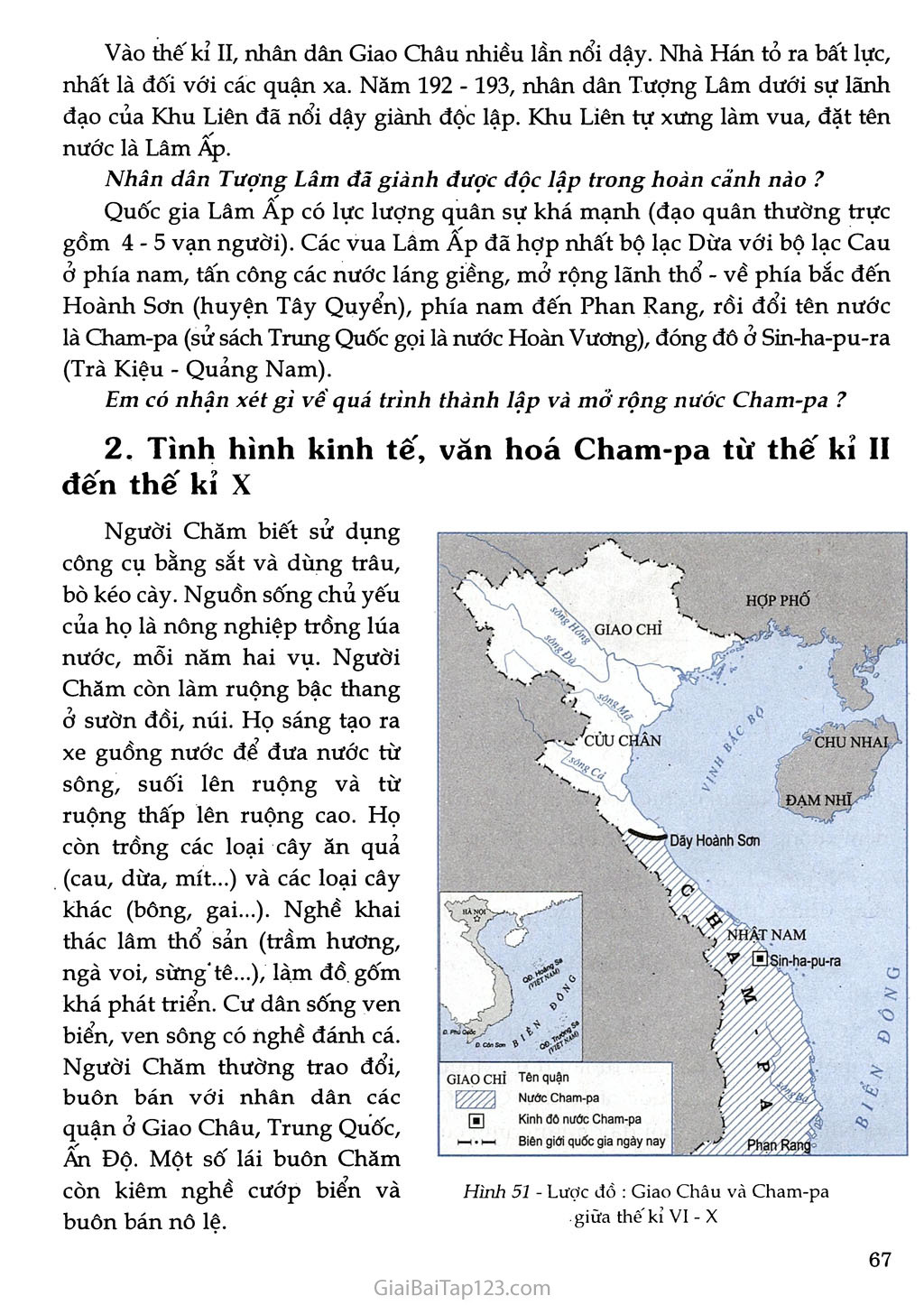 Bài 24 - Nước Cham - pa từ thế kỉ II đến thế kỉ X (1 tiết) trang 2