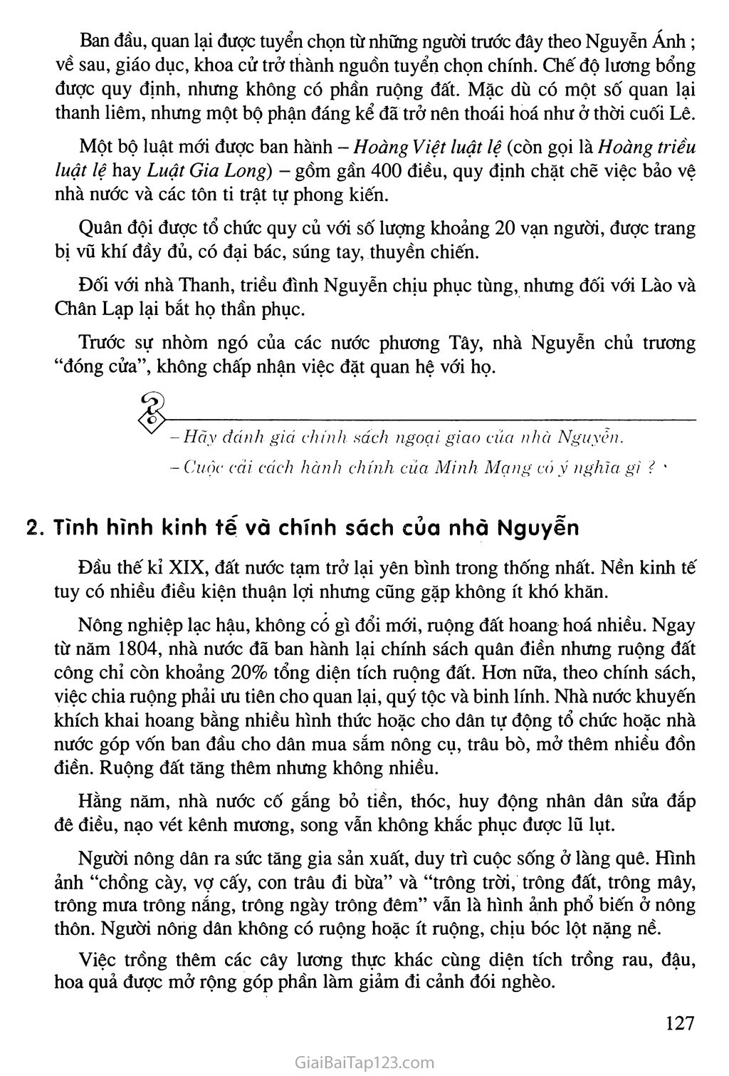 Bài 25: Tình hình chính trị, kinh tế, văn hoá dưới triều Nguyễn (Nửa đầu thế kỉ XIX) trang 3