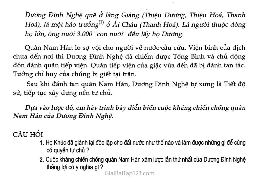 Bài 26 - Cuộc đấu tranh giành quyền tự chủ của họ Khúc, họ Dương (1 tiết) trang 3