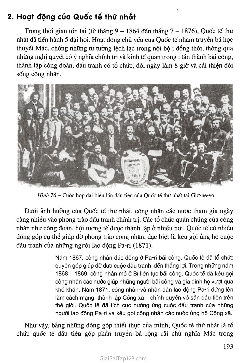 Bài 38: Quốc tế thứ nhất và Công xã Pa-ri 1871 trang 2
