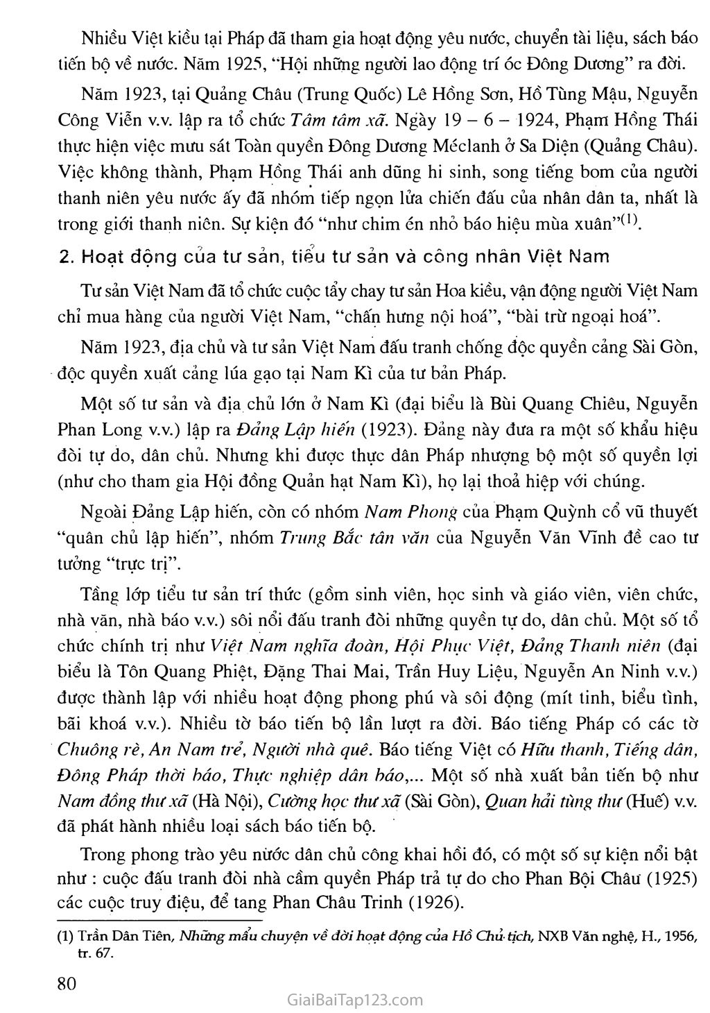 Bài 12. Phong trào dân tộc dân chủ ở Việt Nam từ năm 1919 đến năm 1925 trang 5