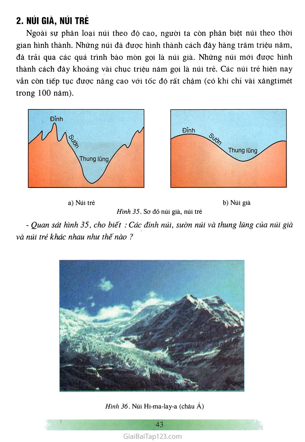 Bài 13: Địa hình bề mặt Trái Đất (1 tiết) trang 2