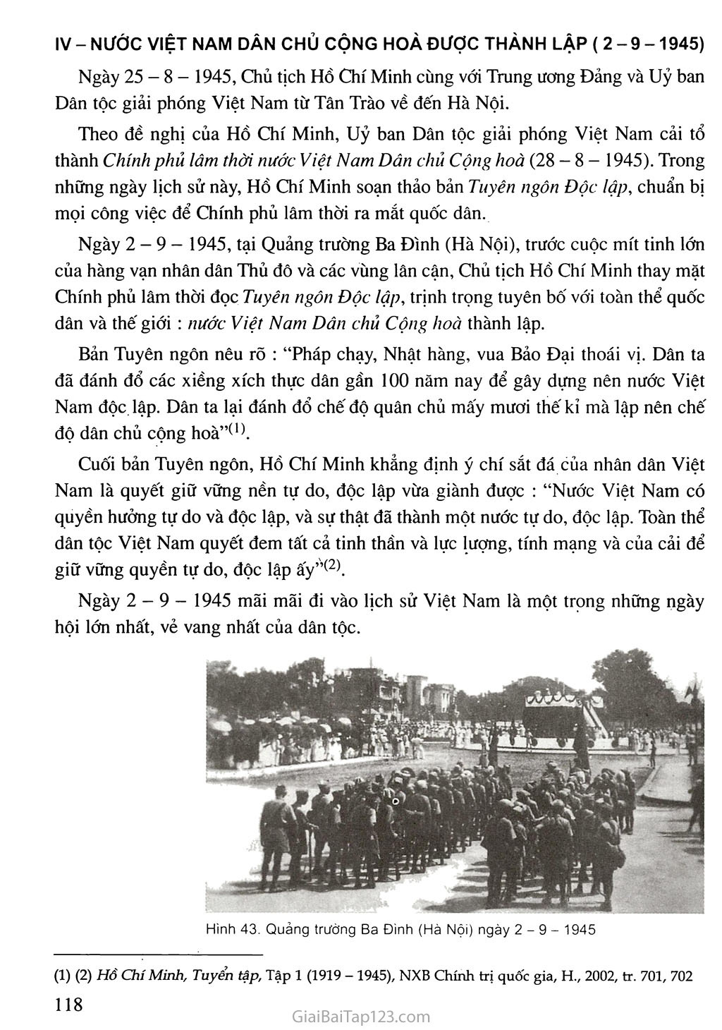 Bài 16. Phong trào giải phóng dân tộc và Tổng khởi nghĩa tháng Tám (1939 - 1945). Nước Việt Nam Dân chủ Cộng hoà ra đời trang 17
