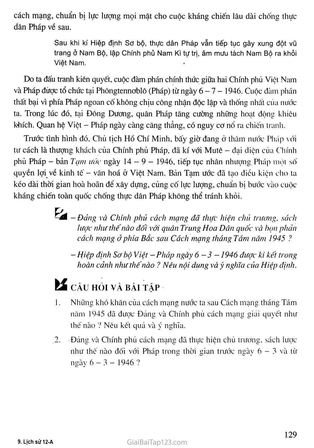 Bài 17. Nước Việt Nam Dân chủ Cộng hoà từ sau ngày 2-9-1945 đến trước ngày 19 - 12 - 1946 trang 9