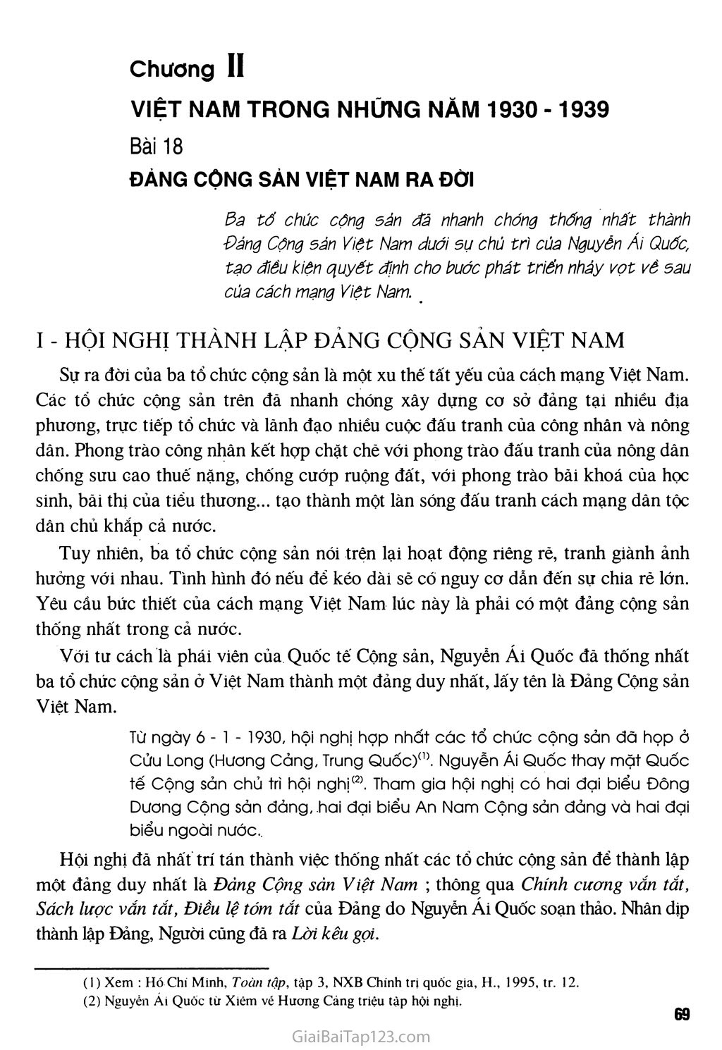 Bài 18 - Đảng Cộng sản Việt Nam ra đời trang 1