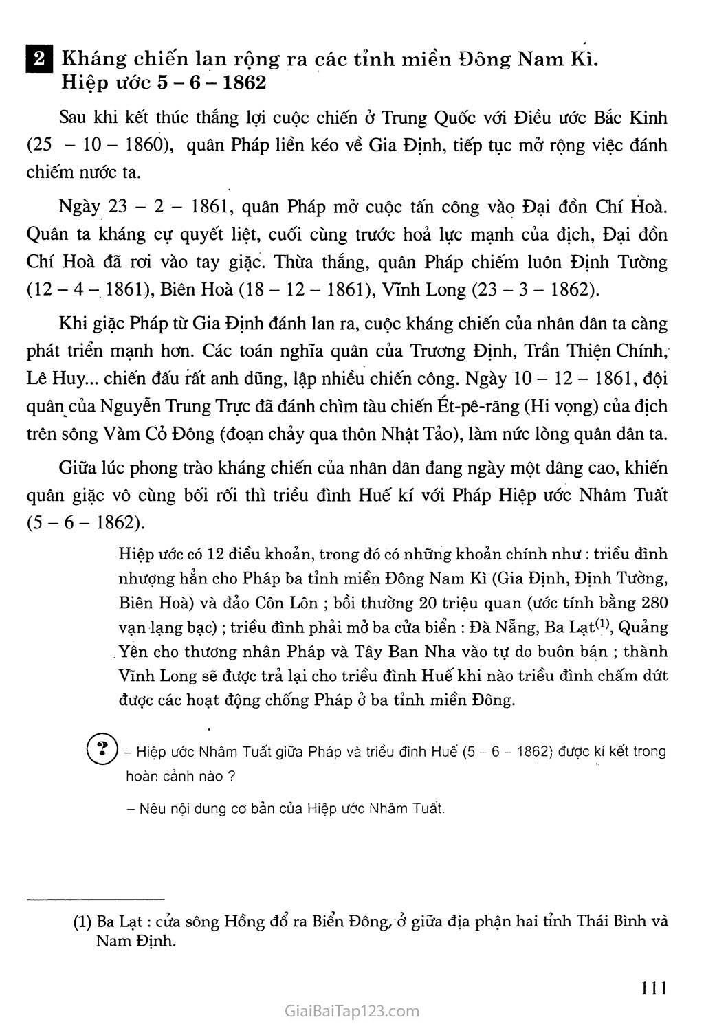 Bài 19. Nhân dân Việt Nam kháng chiến chống Pháp xâm lược (Từ năm 1858 đến trước năm 1873) trang 6