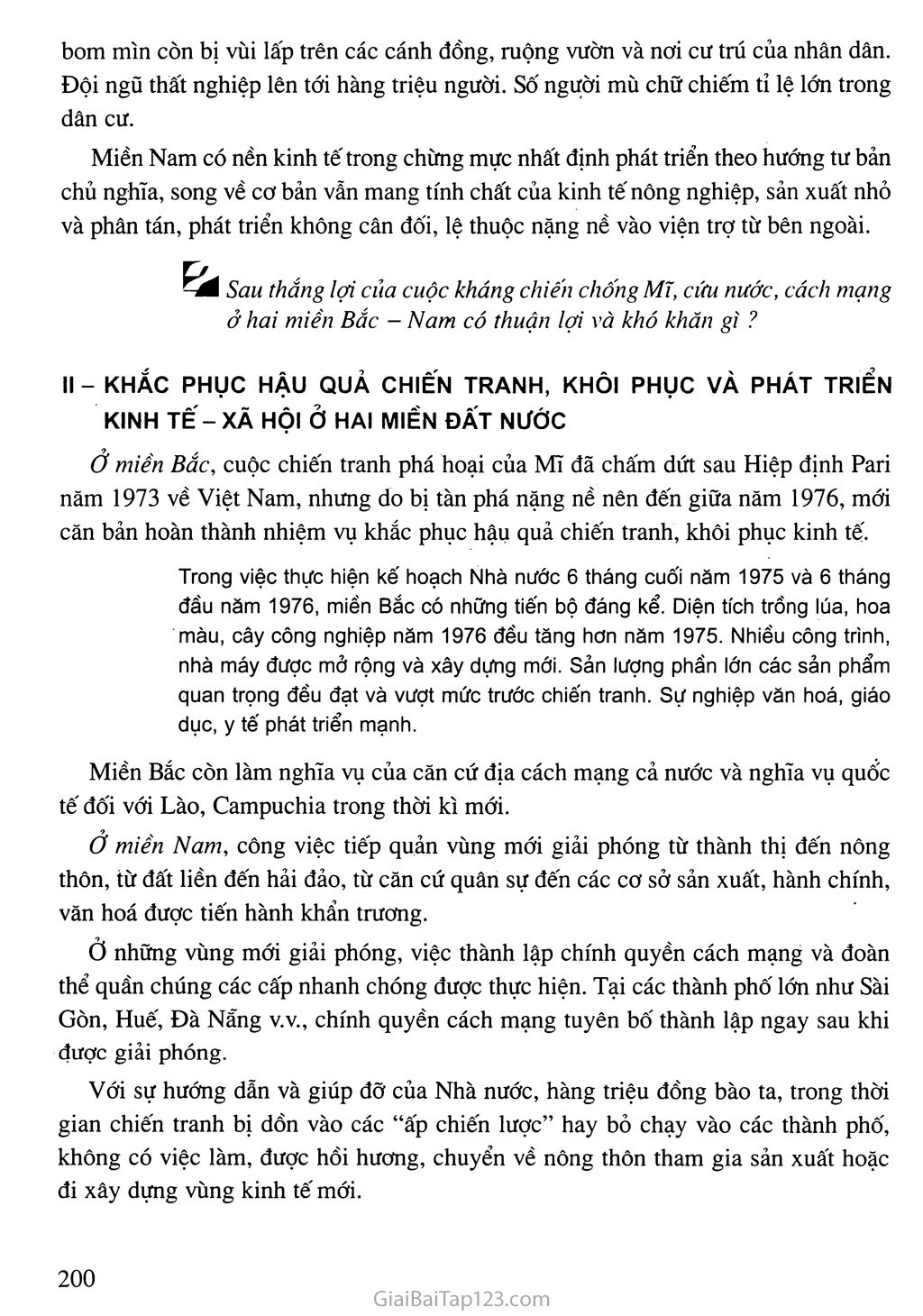 Bài 24. Việt Nam trong năm đầu sau thắng lợi của cuộc kháng chiến chống Mĩ, cứu nước năm 1975 trang 2