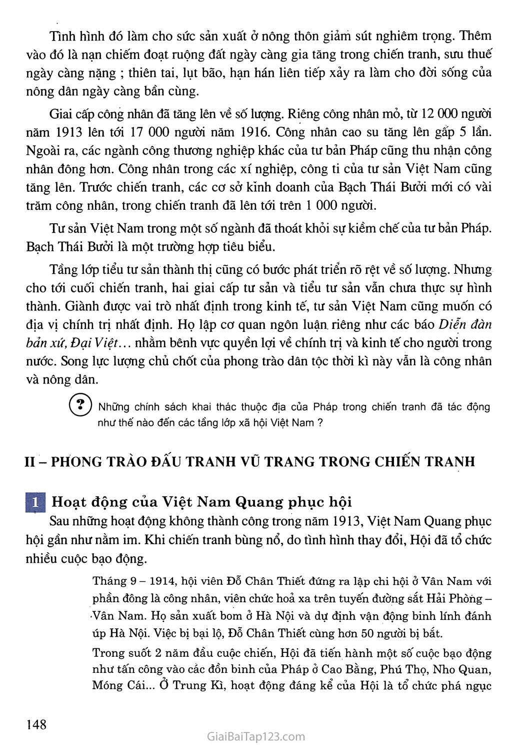 Bài 24. Việt Nam trong những năm Chiến tranh thế giới thứ nhất (1914 - 1918) trang 3