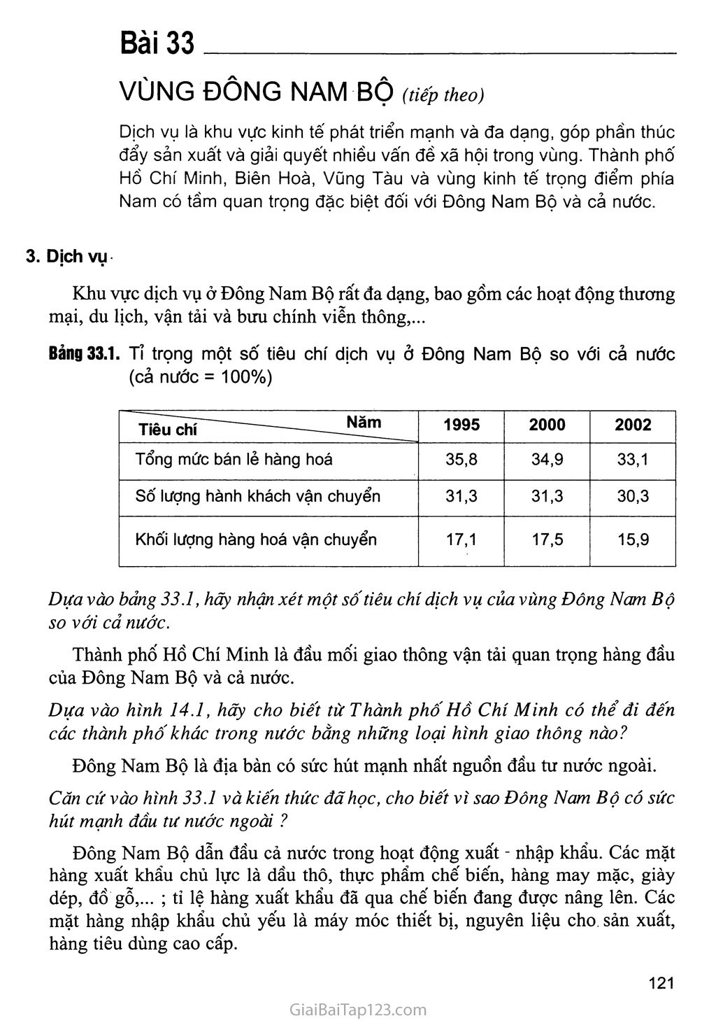 Bài 33. Vùng Đông Nam Bộ (tiếp theo) trang 1