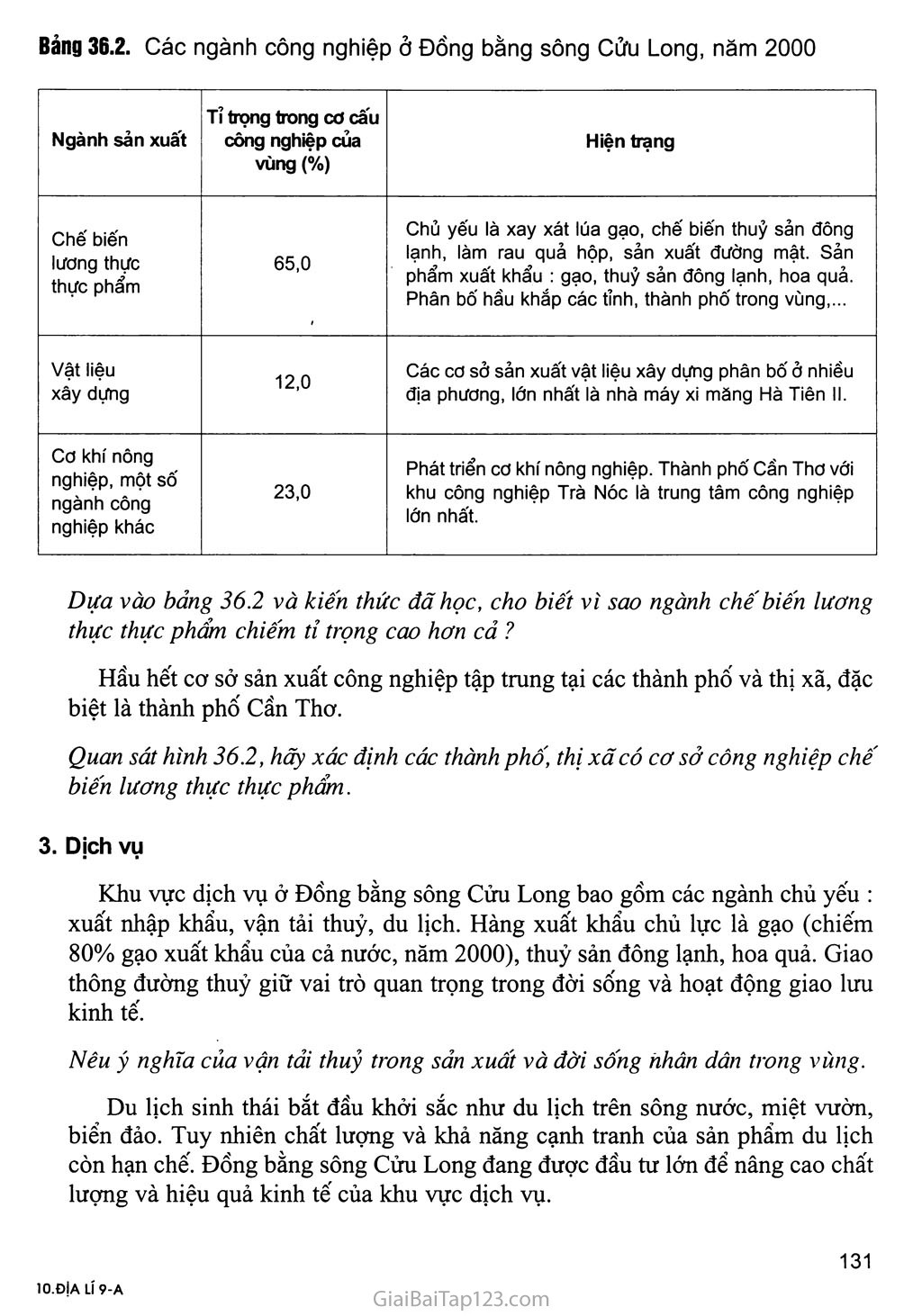 Bài 36. Vùng Đồng bằng sông Cửu Long (tiếp theo) trang 3