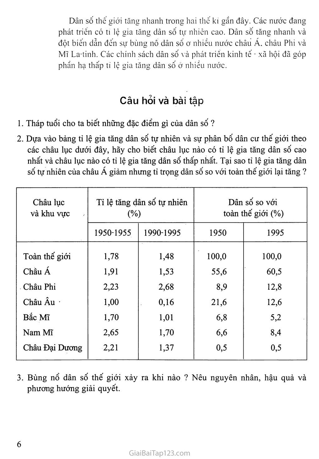 Bài 1: Dân số trang 4 Bài 1: Dân số trang 4